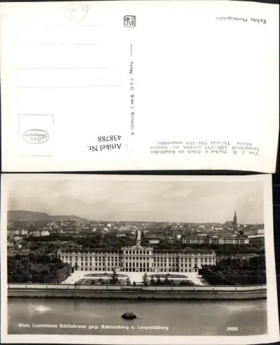 438788,Wien Hietzing Schloss Schönbrunn geg. Kahlenberg u. Leopoldsberg