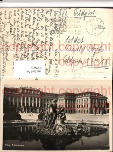 477679,Wien Hietzing Schloss Schönbrunn Brunnen Feldpost Nr. 17418
