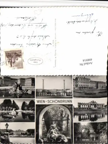 498914,Wien Hietzing Schloss Schönbrunn Gloriette Brunnen Mehrbildkarte