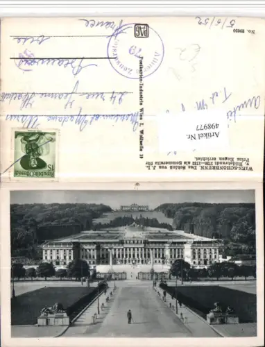 498977,Wien Hietzing Schönbrunn Schloss Alliierte Zensurstelle 79 Stempel