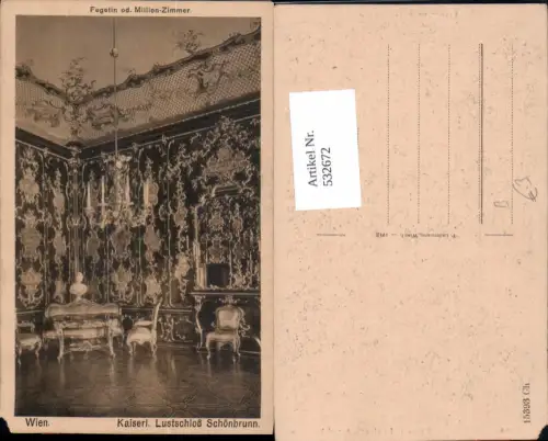 532672,Wien 13 Hietzing Schönbrunn Fegetin Zimmer Million Lustschloß