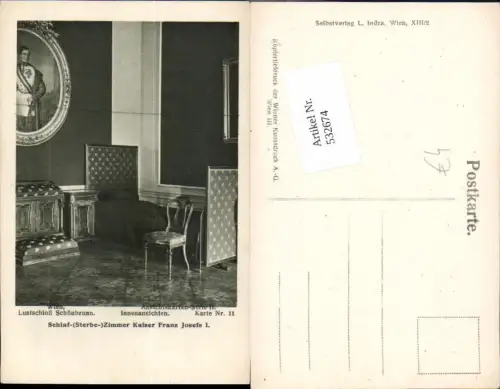 532674,Wien 13 Hietzing Schönbrunn Kaiser Franz Josef Sterbezimmer