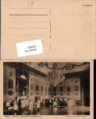 532805,Wien 13 Hietzing Schönbrunn Blauer Salon Luster Interieur pub Ledermann 15394 Ch