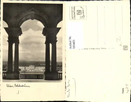 593403,Foto Ak Wien Hietzing Blick v. Gloriette Schloss Schönbrunn Vienna