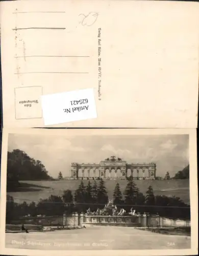 625421,Foto Ak Wien Hietzing Schloss Schönbrunn Neptunbrunnen m. Gloriette