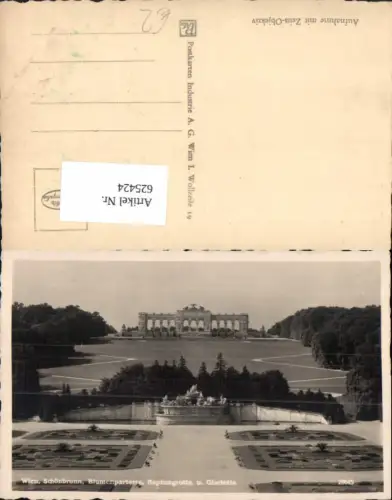 625424,Foto Ak Wien Hietzing Schloss Schönbrunn Blumenparterre Gloriette Neptunbrunnen