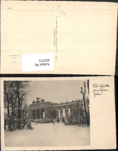 653721,Foto Ak Wien Vienna Hietzing Schloss Schönbrunn Gloriette im Schnee Neujahr