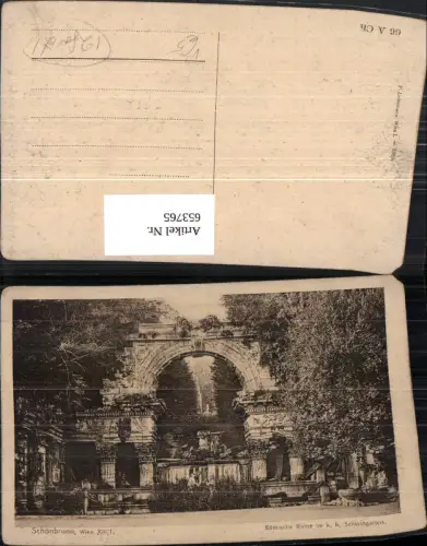653765,Wien Vienna Hietzing Schloss Schönbrunn Römische Ruine Schlossgarten pub P. Ledermann 66 A Ch