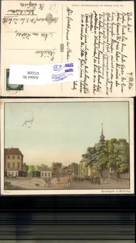672208,Künstler Ak Wien Vienna Hietzing Kirchenplatz