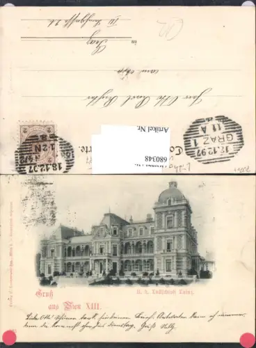 680348 Gruss aus Wien Hietzing Lainz Lustschloss pub Ledermann 323