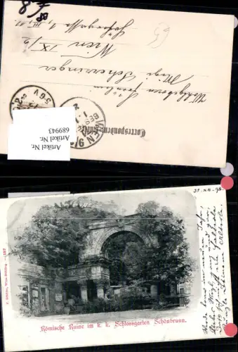 689943 Wien Hietzing Schönbrunn Römische Ruine 1898