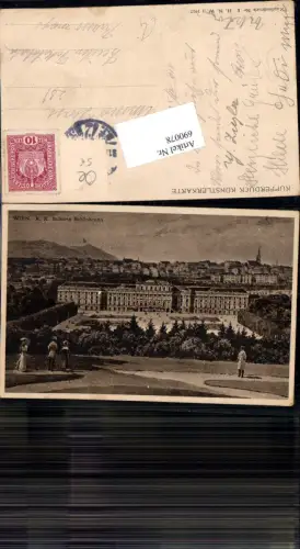 690078 Kupferdruck Künstlerkarte Wien Hietzing Schönbrunn
