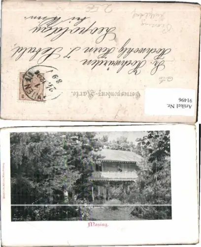 91496,Wien Penzing Maxing Hütteldorf Hausansicht 1899