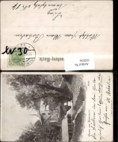 102036,Wien Penzing Gruss aus Hütteldorf 1907