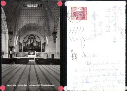 150667,Wien Penzing Kirche d. Psychiatrischen Krankenhauses Innenansicht 1970