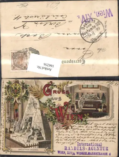 166256,Wien 14 Penzing Litho Christinen Grabmal Leopolds Denkmal 1899 pub Schneider Lux 653