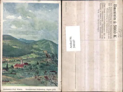 248167,Künstler AK A. W. Kosch Wien Penzing Mariabrunn Sommerschule Wolfersberg pub Brakl