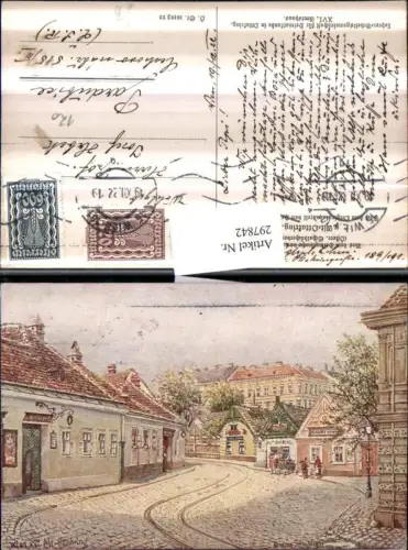 297842,Künstler AK Hermann Schmidt Wien Ottakring Straßenansicht Geschäfte