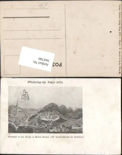 368700,Wien Ottakring im Jahre 1674 Totale Votivbild in d. Kirche zu Maria Brunn