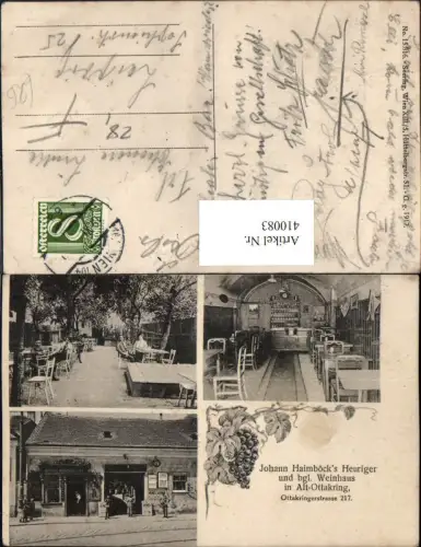 410083,Wien Ottakring Weinhaus Johann Haimböcks Heuriger Mehrbildkarte