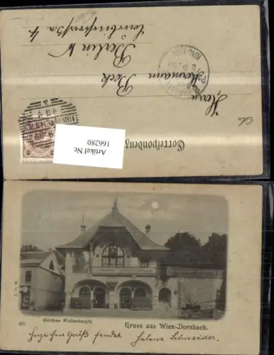 166280,Wien 17 Hernals Neuwaldegg Güldene Waldschnepfe b. Mondschein 1899