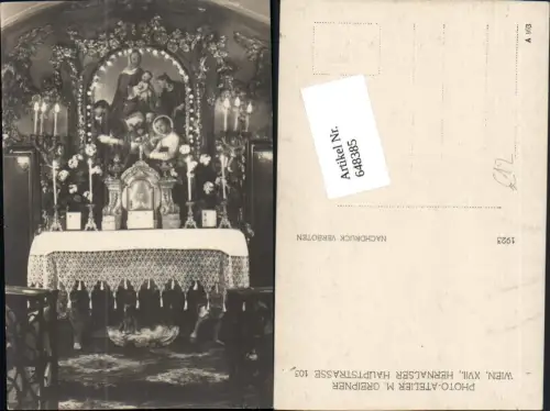 648385,Foto-AK Photo-Atelier M. Greipner Wien Hernals Kirche Altar