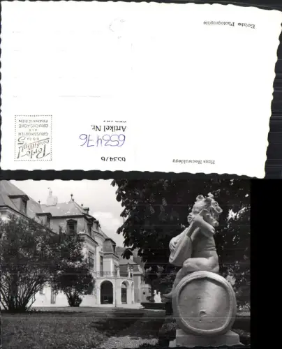 653476,Foto Ak Wien Vienna Hernals Schloss Neuwaldegg Statue i. Vordergrund