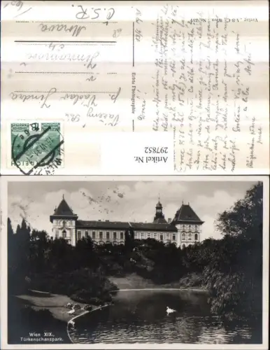 297852,Wien Währing Türkenschanzpark Teich m. Hochschule f. Bodenkultur