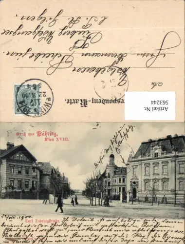 563244,tolle AK Wien Währing 18 Carl Ludwigstraße Partie 1899