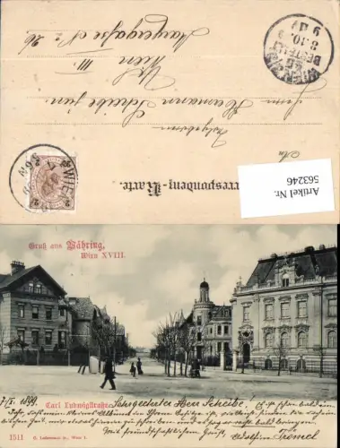 563246,tolle AK Wien Währing Carl Ludwigstraße 1899