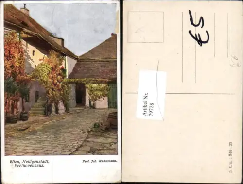 79728,Wien 19 Döbling Künstlerkarte Prof. Jul. Wachsmann Heiligenstadt Beethovenhaus Detailansicht