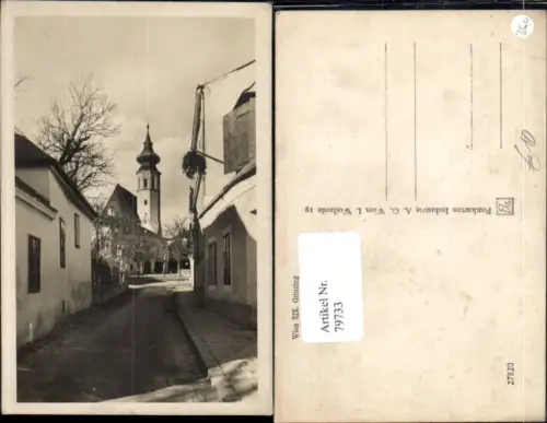 79733,Wien 19 Döbling Grinzing Straßenansicht Kirche