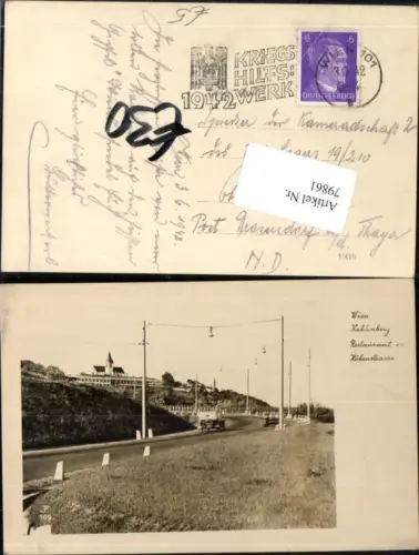 79861,Wien 19 Döbling Kahlenberg Restaurant und Höhenstraße Oldtimer Auto