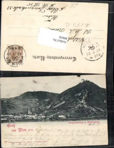 80058,Wien 19 Döbling Leonhardsberg und Kahlenberg um 1899