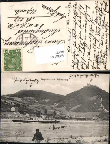 98477,Wien Döbling Donau Dampfer Brood Kahlenberg