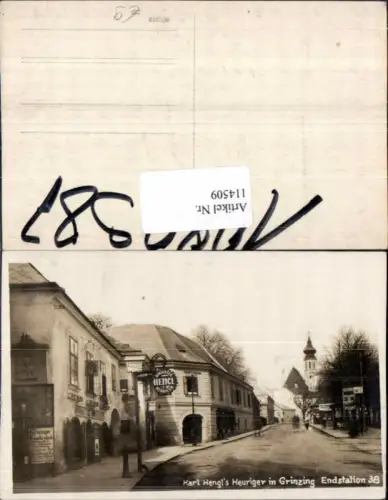 114509,Tolle Strassenansicht Wien Döbling 19 Grinzing Karl Hengl Heuriger 1928
