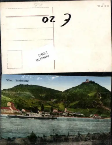 130061,Wien 19 Döbling Kahlenberg Leopoldsberg Dampfer auf Donau Kahlenbergerdorf