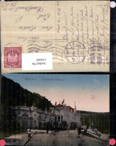 150689,Wien Döbling Schloßhotel Kobenzi Ansicht m. Personen 1918
