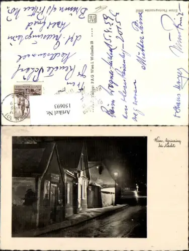 150693,Wien Döbling Grinzing b. Nacht Strassenansicht 1959