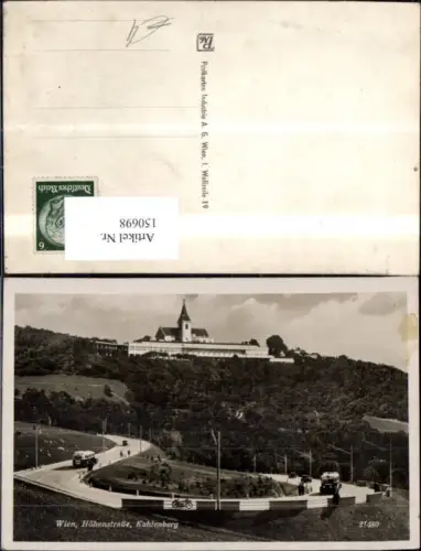 150698,Wien Döbling Höhenstrasse Kahlenberg Ansicht Strasse m. Verkehr Kirche