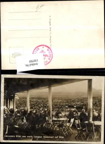 150705,Wien Döbling Kahlenberg Blick v. d. Terrassen Restaurant auf Wien m. Personen