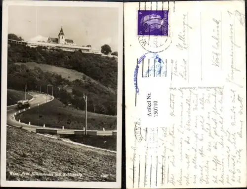 150710,Wien Döbling Neue Höhenstrasse m. Kahlenberg Ansicht m. Autobus 1943