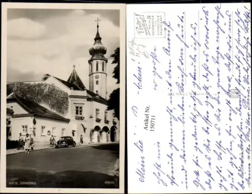 150711,Wien Döbling Grinzing Strassenansicht m. VW Käfer u. Personen