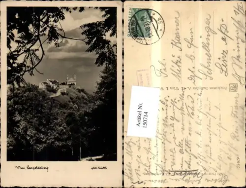 150714,Wien Döbling Leopoldsberg Ansicht m. Baum 1934