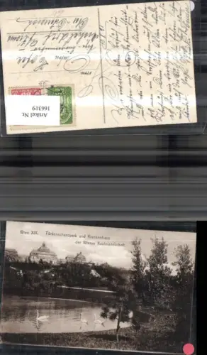 166319,Wien 19 Döbling Türkenschanzpark u. Krankenhaus d. Kaufmannschaft Park Schwäne 1921