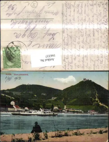 166337,Wien 19 Döbling Kahlenberg Schiff Dampfer Mann