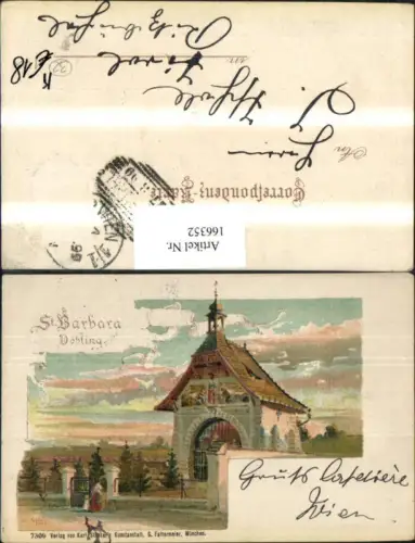 166352,Wien 19 Döbling St Barbara Kapelle Kirche 1899 sign E. Czech