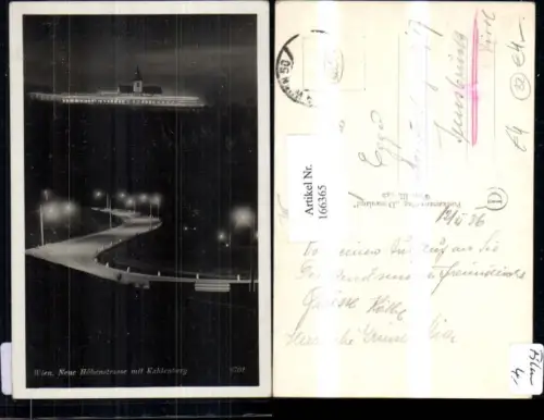 166365,Wien 19 Döbling Neue Höhenstrasse m. Kahlenberg Nachtansicht 1936