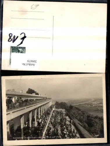 209479,Foto Ak Döbling Kahlenberg Kaffee Restaurant m. Blick a. Wien