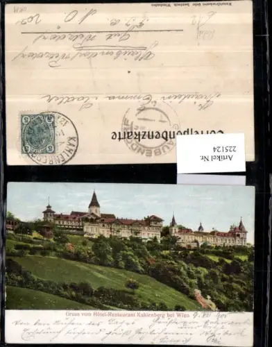 225124,Wien Döbling Relief Gruß v. Hotel Restaurant Kahlenberg b. Wien